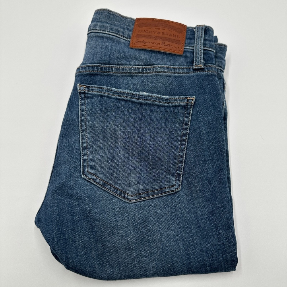 Lucky Brand Ava Mid Rise Skinny Jeans Womens 6/28 Blue Excellent Raw Step Hem